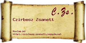 Czirbesz Zsanett névjegykártya